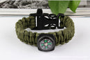 3 in1 Survival Paracord Rope Bracelet Compass Buckle Whistle Kits Useful  JR