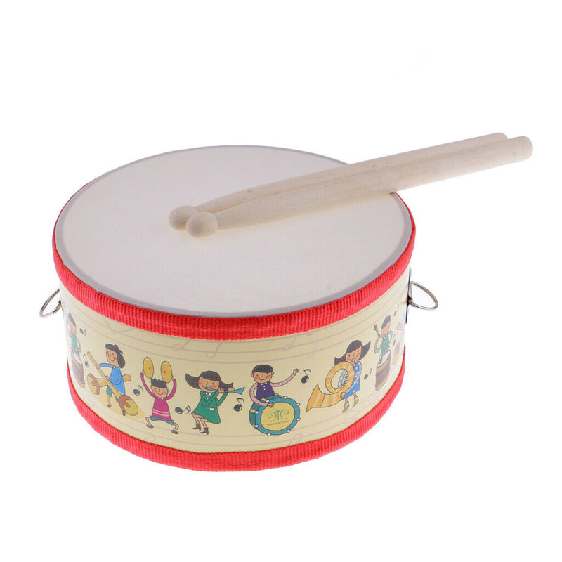 1 Set Hand Percussion Snare Drum with Wood Sticks for Kids Musical Toys