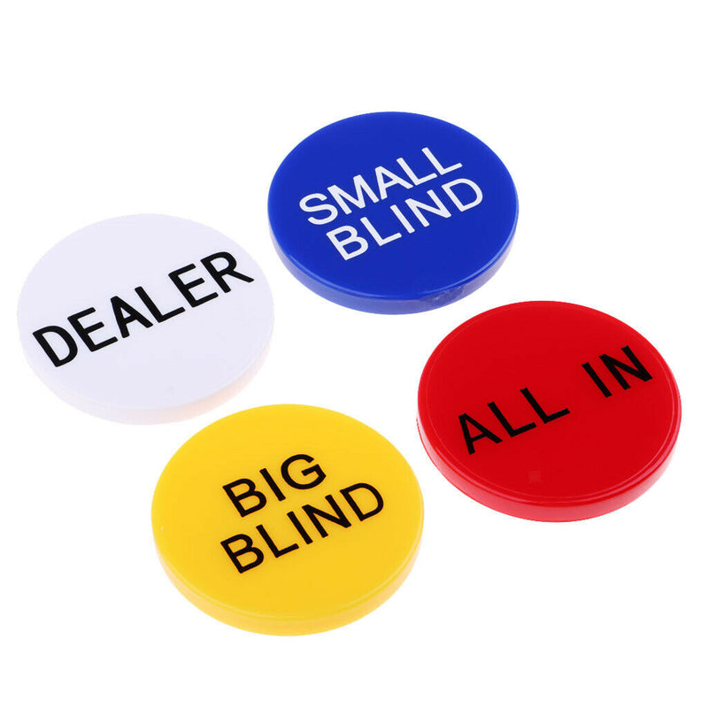 4pcs/set Dealer Button + Little & Big Blind All In Poker Chip Casino Quality