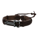 Women Men Adjustable Bracelet with Brown Leather Guitar 17 mm L5V1