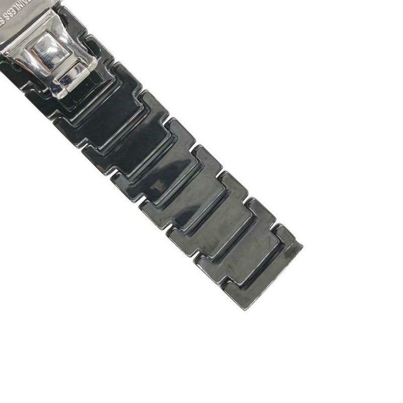 Watch Strap Ceramic Bracelet Band 20mm Hidden Deployment Clasp black