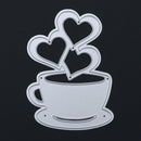 Love Heart Coffee DIY Metal Scrapbook Craft Embroidery Cutting Die Stencils