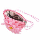 Mini Sunflower Tote Handbag Clutch Purse Single Shoulder Beach Straw grass  W6B4