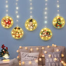LED Star Christmas Light Hanging Round Santa Claus Fairy Lamp with Suction