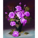 5D Rose Flower DIY Diamond Panting Cross Stitch Embroider Purple