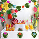60 Pcs Tropical Party Decoration Supplies 8 inch Tropical Palm Monstera Lea