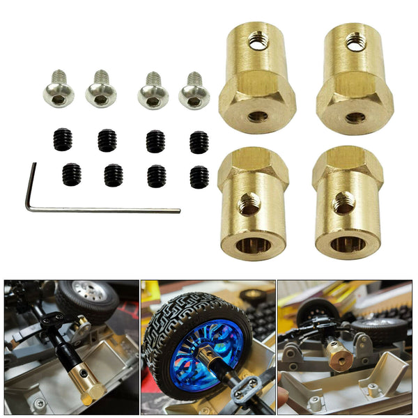 4xMetal Brass 5mm to 12mm Wheel Hub Extension Adapter Coupler for WPL D12 RC Car