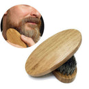 Men Bristle Beard Brush Moustache Wood Round Handle Mustache Hair Comb Barber