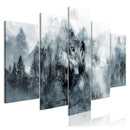 5 Panel Multi-Pictures Wild Animals Wolf Mountain 5D Diy Diamond Painting F