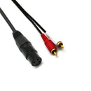 1FT Splitter Patch Y Cable - 1 XLR Female to 2 RCA Male- New