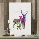 Unframed Modern Art Canvas Oil Painting Nordic Elk Family Print Wall Decor L