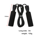 Adjustable Sports Skipping Rope Fitness Ball Bearing Jumping Rope (Black) A