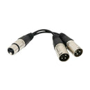 6" XLR 3 Pin FEMALE Jack To 2 Dual MALE Plug Y SPLITTER Mic PA DJ Cable