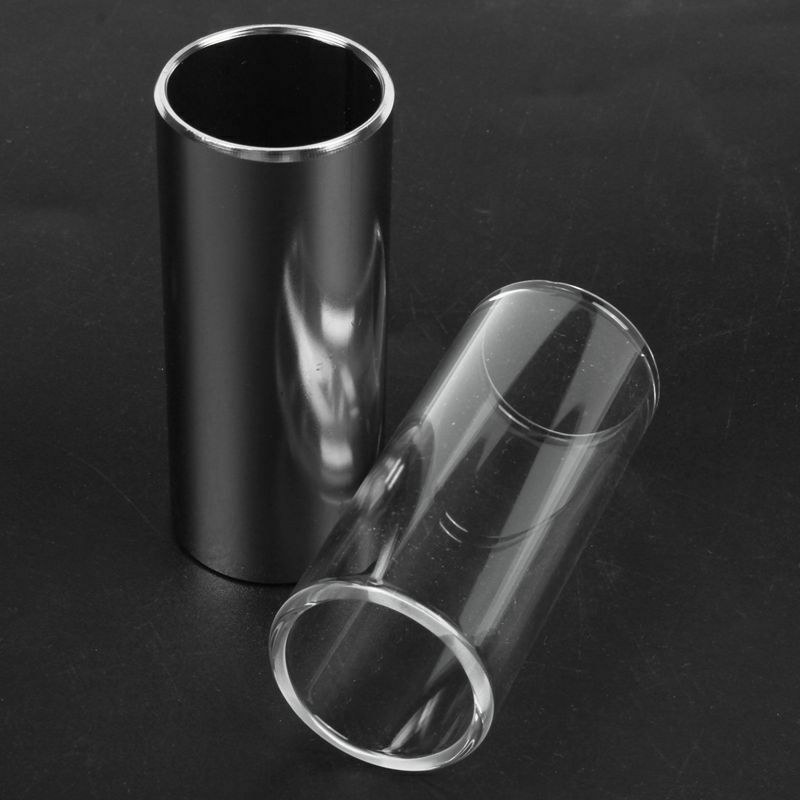 2 Pieces Glass Slide and Metal Slide for Guitar, Bass, Medium (6 cm)