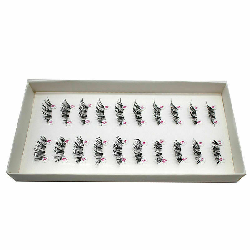 Handmade Cross False Eyelashes Half Mini Corner Winged-Eye Pairs Lashes 10 R5Z8