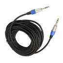 Stereo 6.35mm Electric Guitar Bass Cable Amp Cord for Home Theatre KTV 20m