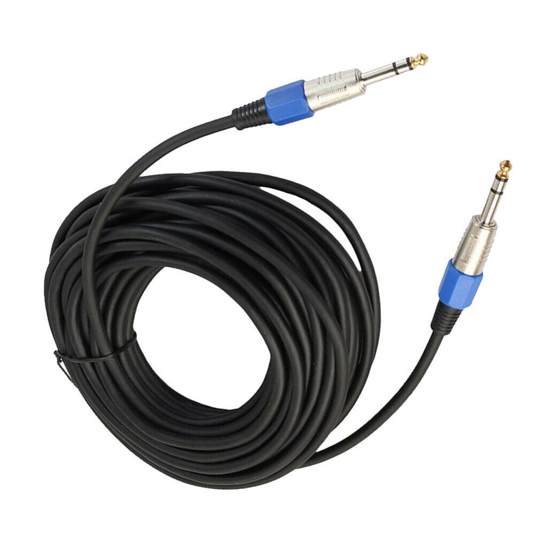 Stereo 6.35mm Electric Guitar Bass Cable Amp Cord for Home Theatre KTV 20m