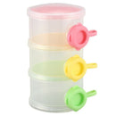 Metering box of powdered milk with 3 compartments for baby child
