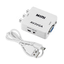 Mini HD AV2VGA Video Converter Box AV RCA CVBS to VGA Video HDTV Adapter A