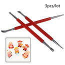 3PCS Leather Craft Modelling Splicing Embossing Spoon Carving Tool Stylus  BX