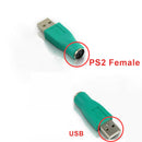 Green PS2 Female to USB Male Port Mouse Adapter Converter Connector for Keyboard
