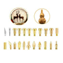 22PCS Wood Burning Tools Kit Craft Soldering Set Pyrography Pen Art Tips Br U1O3