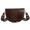 Retro Crossbody Handbag Women Semicircle PU Leather Shoulder Bag (Coffee)