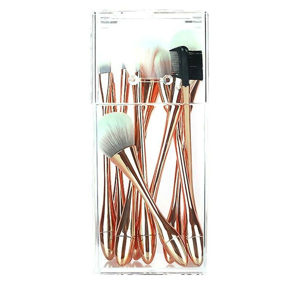 Makeup Brush Holder,Cosmetic Brush Organizer with Lid,Dustproof Makeup Brus E1O4