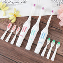 1 Set Electric Toothbrush With 2 Brush Heads Battery Operated Teeth OZ
