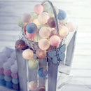 20 Leds Cotton Ball String Lights Ac & Battery Fairy Lights Outdoor Decorat O2O3