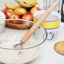 1pc Stainless Steel DIY B Whisk Eggs Beater Mixer Tool 13 Inch Oak Wood Handle