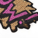 letters Sequins Embroidery Iron sew on patch applique DIY clothing 11X9cm 3c
