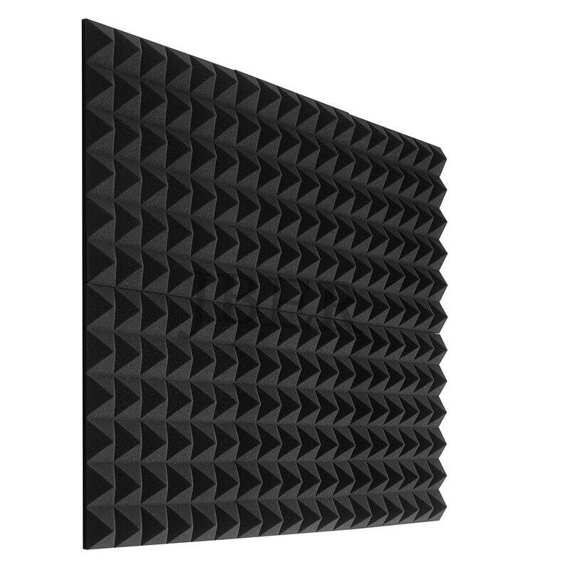 6 Piece Charcoal Acoustic Panel Studio Foam Wedge Fireproof Insulation Line