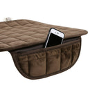 Winter Warm Plush Anti Slip Car Seat Cover Plaid Cushion Protector Coffee