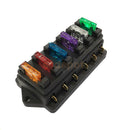 Car 6 Way Standard Blade Fuse Box Holder Block Overload Protection
