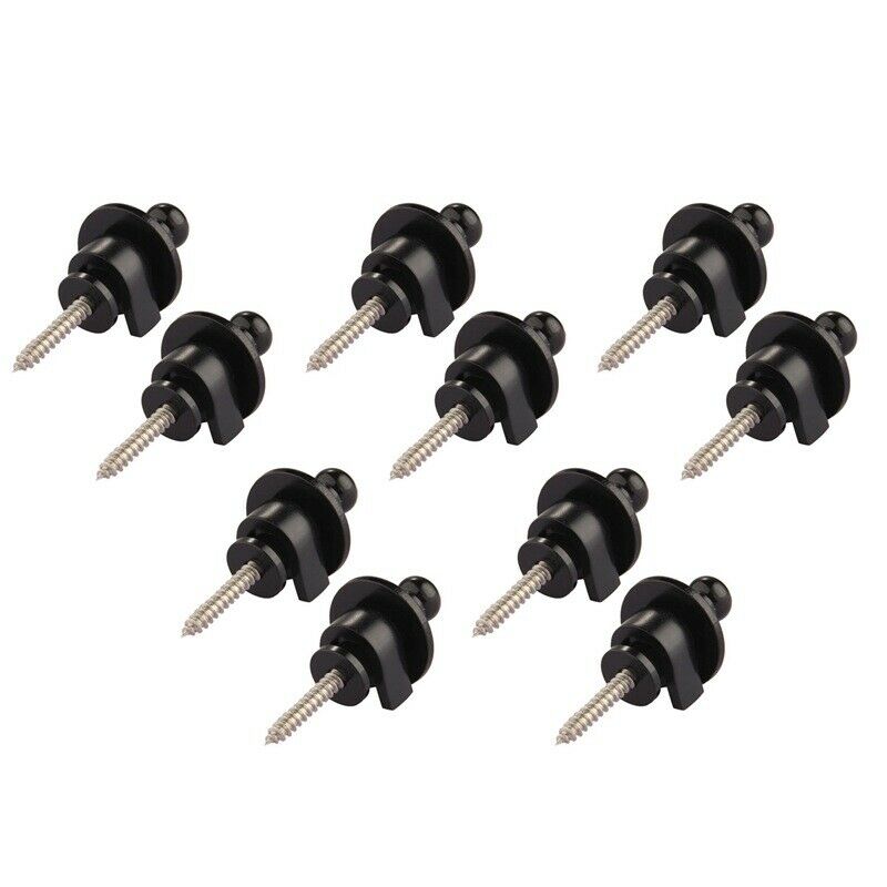 10pcs Guitar Bass Strap Locks Black Schaller-style Straplocks Replacement R