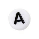 200 x White Round Alphabet Letter Beads Spacer 7 mm