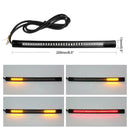 Motorcycle Flexible 48LED Brake Turn Signal Light Strip License Plate Tail