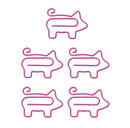 4Pcs Pig Metal Paper Clips Pin Book Bookmark Memo Clip School Office Stationery