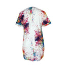 Summer O-neck Short Sleeve Women Dress Casual Floral Dresses (White L) A