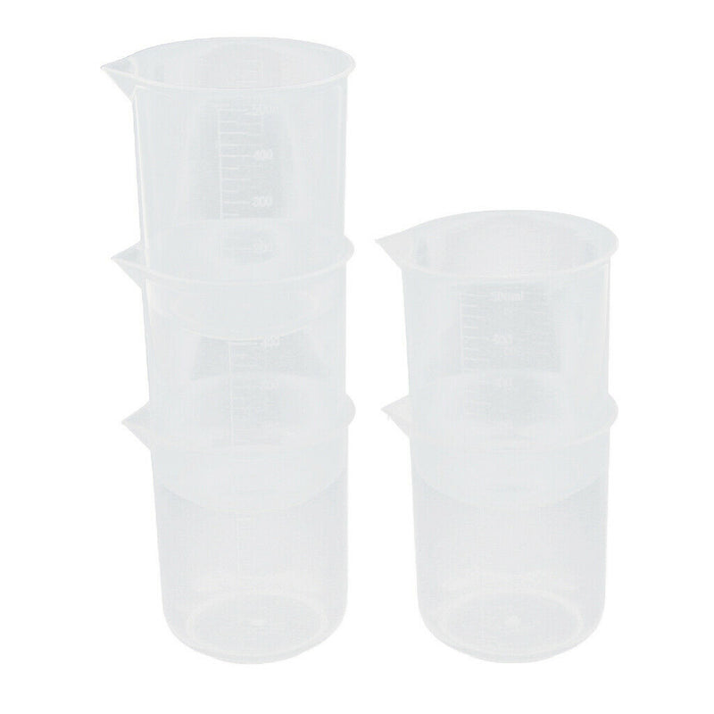 5 Pcs 500ml Plastic Clear Measuring Measurement Cup Lab Kitchen