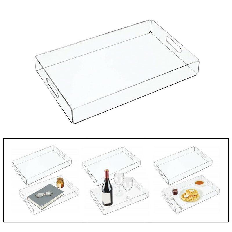 Food Service Tray Breafast Drinks Cake Trays Acrylic Makeup Organizer Clear