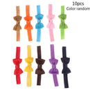 10pcs baby girls solid ribbon hair bow headbands big bow hair bands for toddle3C