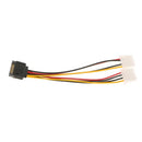 15-Pin Male to 2x 4Pin Female Splitter Power Cable SATA to IDE Cord for PC