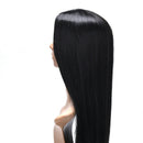 Natural Hair Wig Straight Heat Resistant Synthetic Lace Front Wigs Black Co BX