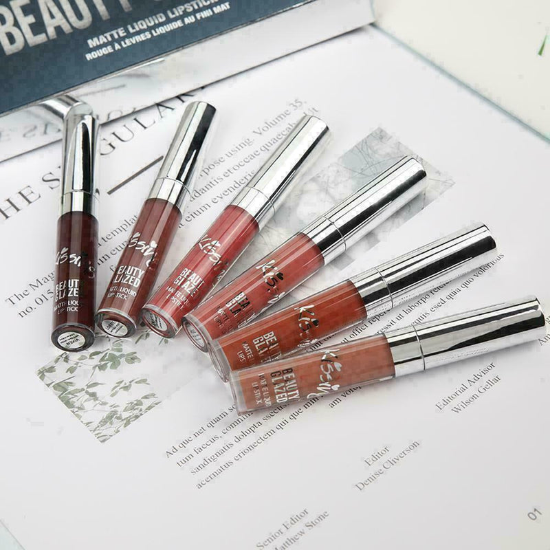 6pcs/Set 6 Colors Matte Liquid Lipstick Lip Glo I8H4 W3A2 K3Z9
