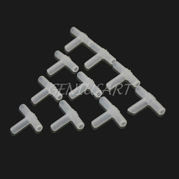 10 Pcs Tee Connector Aquarium Oxygen Pipe Hose Tube Joiner Air Fuel Fitting YQT