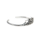 Fancy Retro Carved Hollow Out Lotus Shape Open Cuff Bracelet Bangle For women