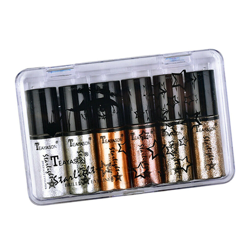 6 Colors Shimmering Pearlized Liquid Eyeshadow Set Eye Shadow Shade For Face