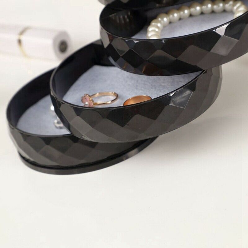 4-Tier Round Cosmetic Organizer Jewelry Storage Rotating Box Multi-Layer 36 W4O1
